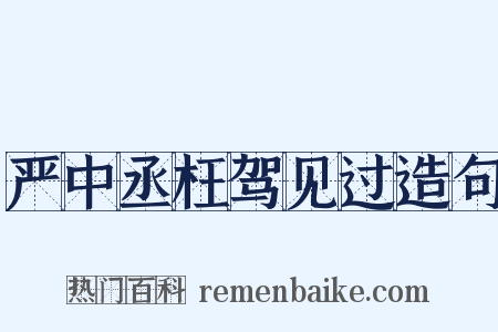 严中丞枉驾见过造句是什么意思的图片